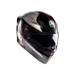 K1 S LAP MATT BLACK/GREY/RED - MOTORBIKE FULL FACE HELMET DOT (E2206)