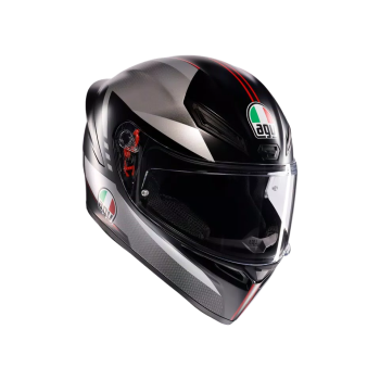 K1 S LAP MATT BLACK/GREY/RED - MOTORBIKE FULL FACE HELMET DOT (E2206)