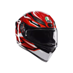 K1 S LION BLACK/RED/WHITE - MOTORBIKE FULL FACE HELMET DOT (E2206)