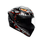 K1 S LYZARD MATT BLACK/GREY/RED - MOTORBIKE FULL FACE HELMET DOT (E2206)